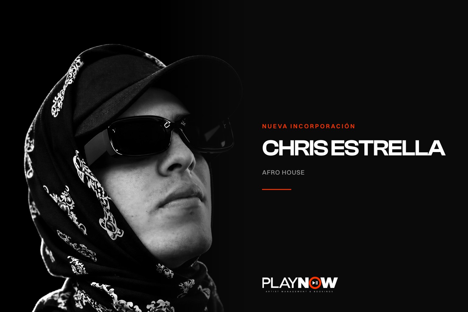 Chris Estrella, DJ y productor de afro house y melodic house afincado en Madrid, retrato para PLAYNOW