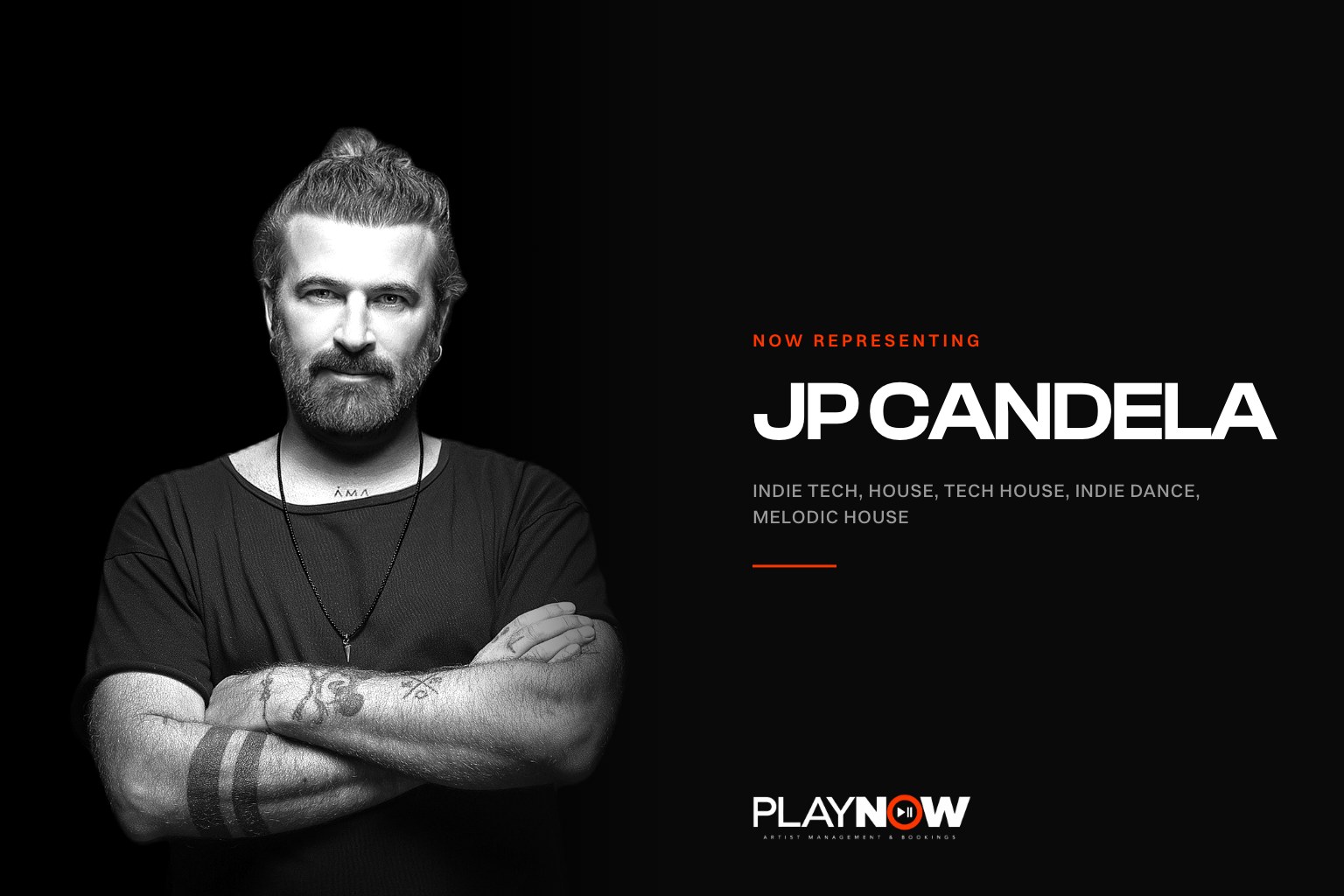 JP Candela, Madrid-born DJ and producer based in Ibiza, portrait for PLAYNOW