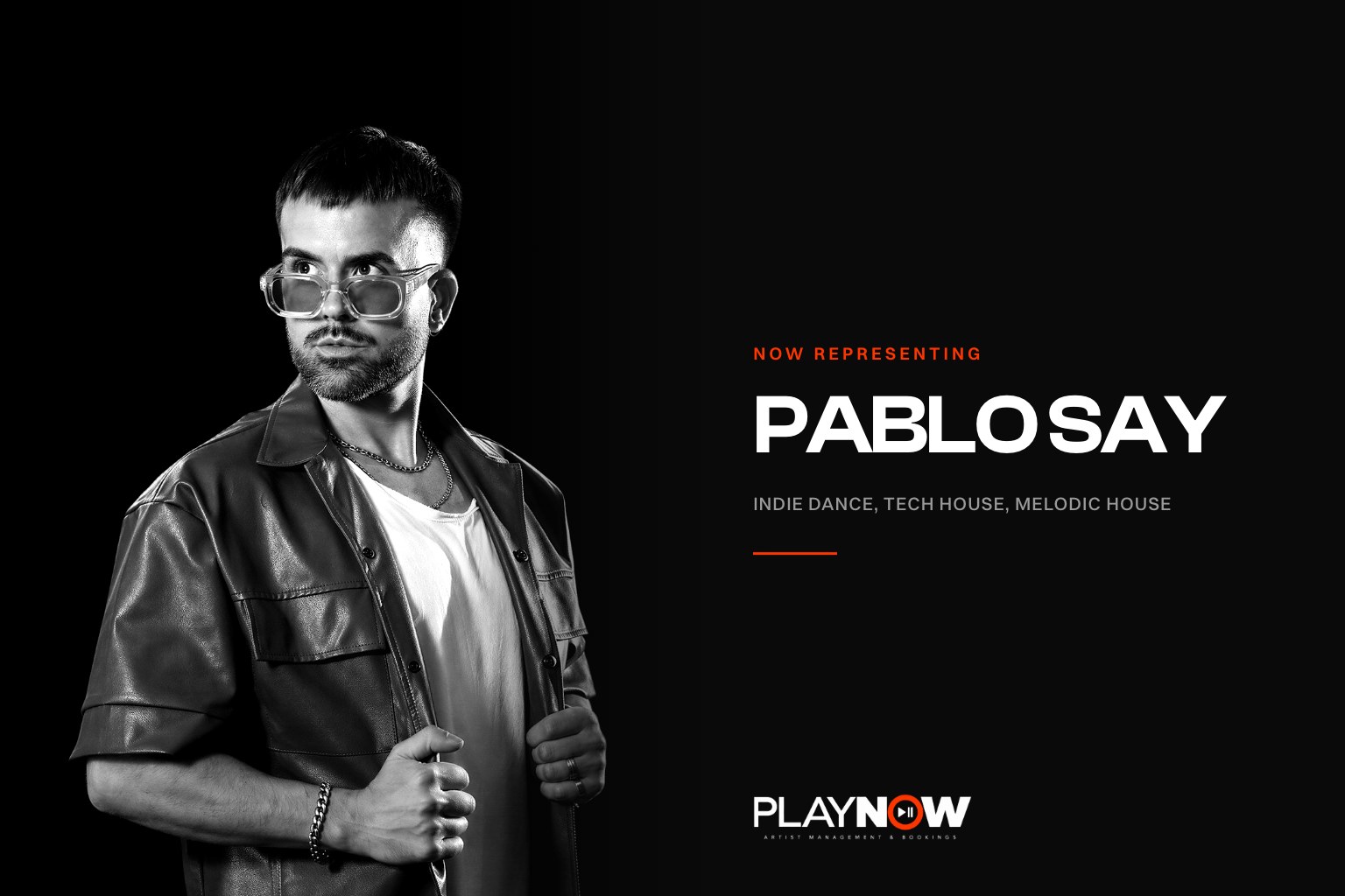 Pablo Say, techno and tech house DJ and producer from Valencia, portrait for PLAYNOW