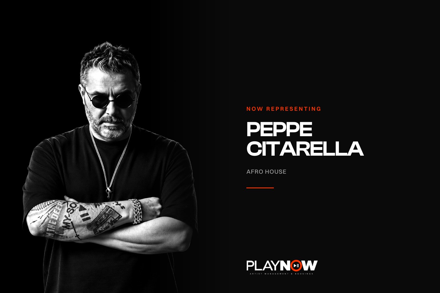 Peppe Citarella, Italian afro house DJ and producer, portrait for PLAYNOW