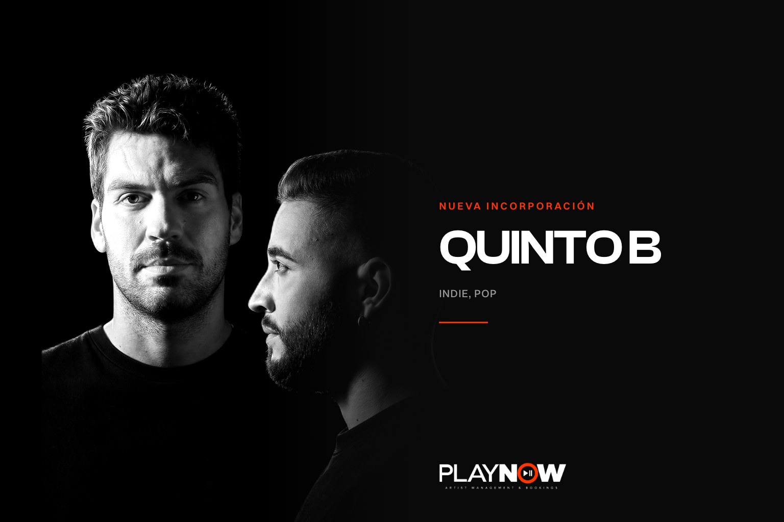 Quinto B, proyecto de DJs de indie y pop residente en Madrid, retrato para PLAYNOW