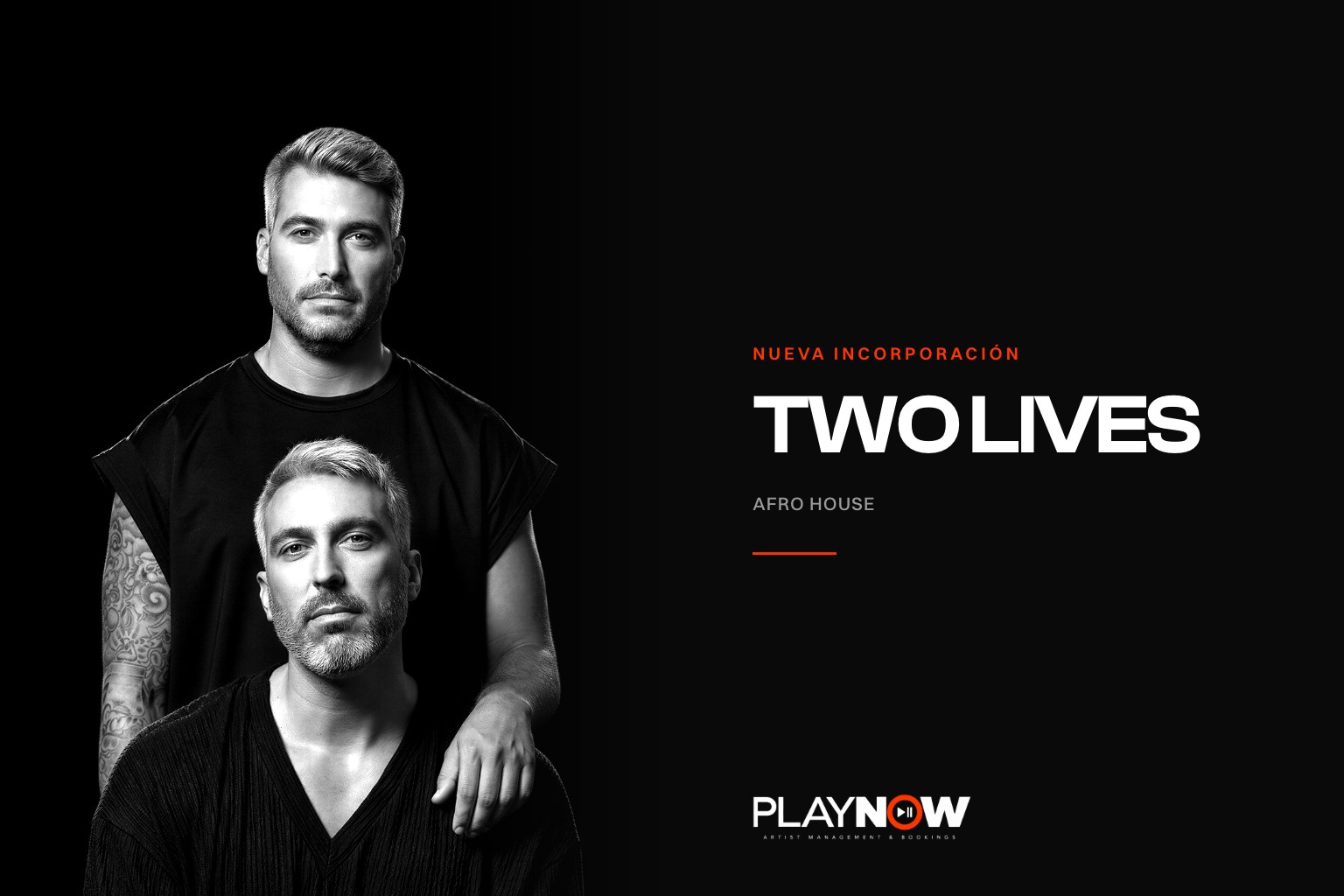 Two Lives, dúo de dos hermanos de afro house y electrónica melódica, retrato para PLAYNOW