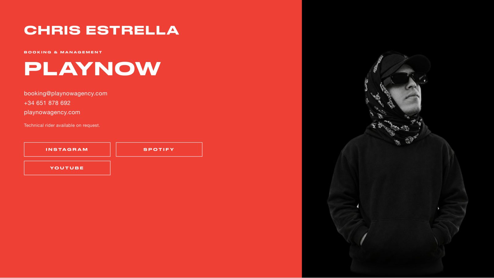Chris Estrella · Press kit · 7/7