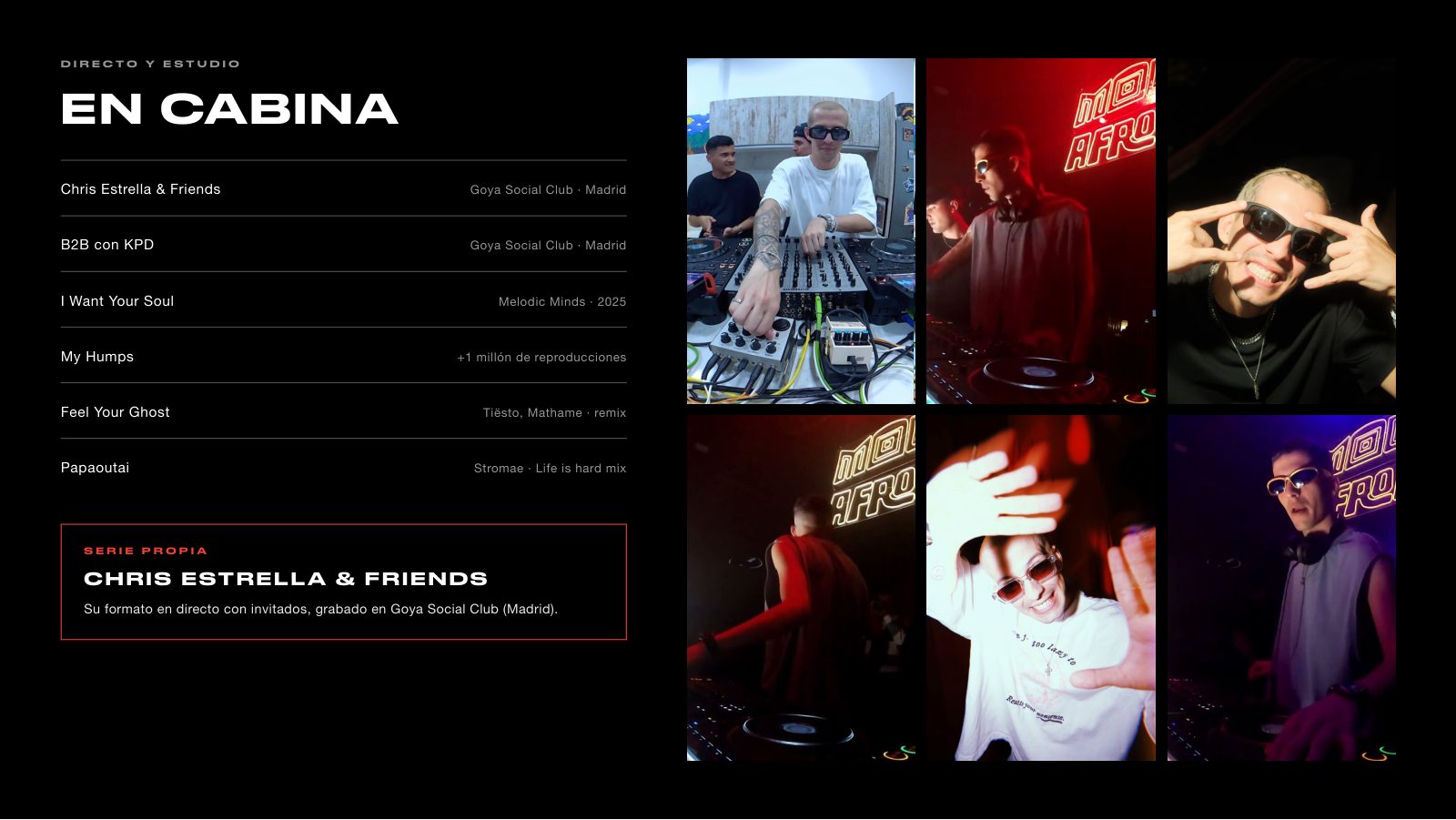 Chris Estrella · Press kit · 4/7
