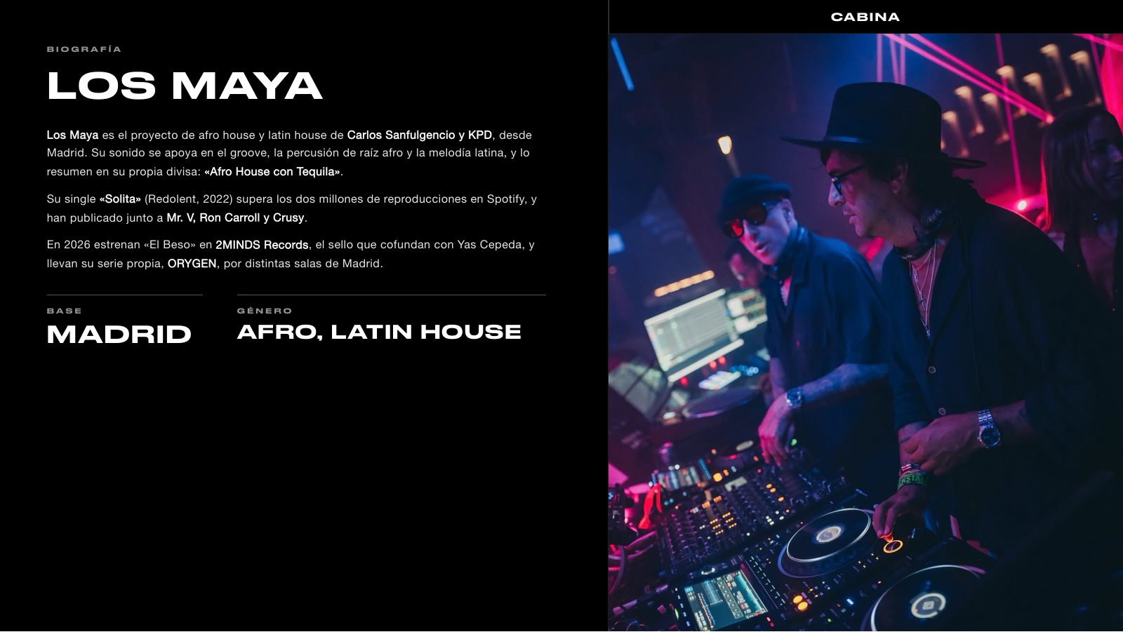 Los Maya · Press kit · 2/8